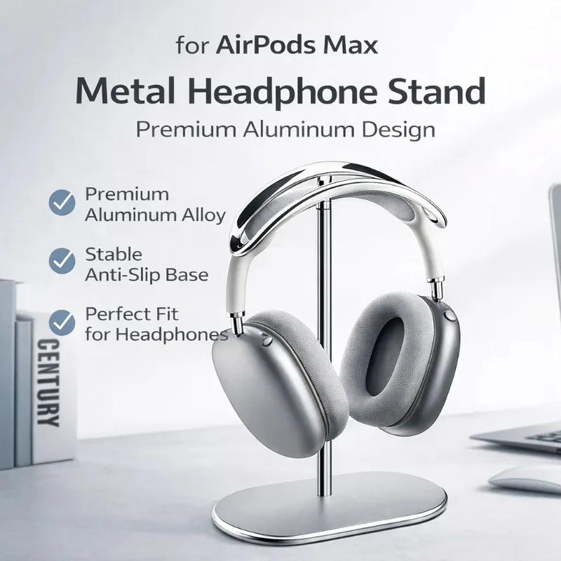 

Metal Headphone Stand for AirPods Max Aluminum Desktop Headset Holder Stable Base Headphone Hanger Display Rack