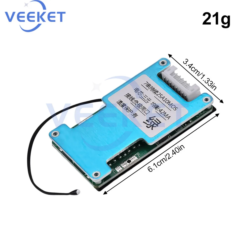 BMS 7S 15A 20A 25A L-ithium Battery Protection Board 18650 with Balancing Stable Protective Functions for Charge Protection