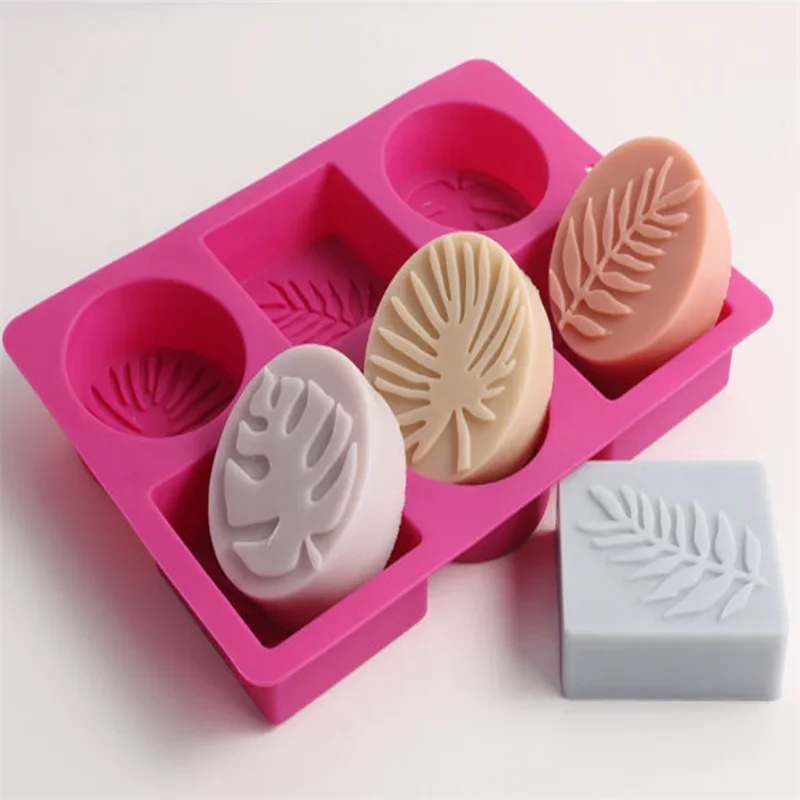 

6 cavities Palm Olive Leaves Craft Art Silicone Soap Mold, Palm Olive Leaf Shaped soap Mold Craft Molds DIY Handmade Soap Molds