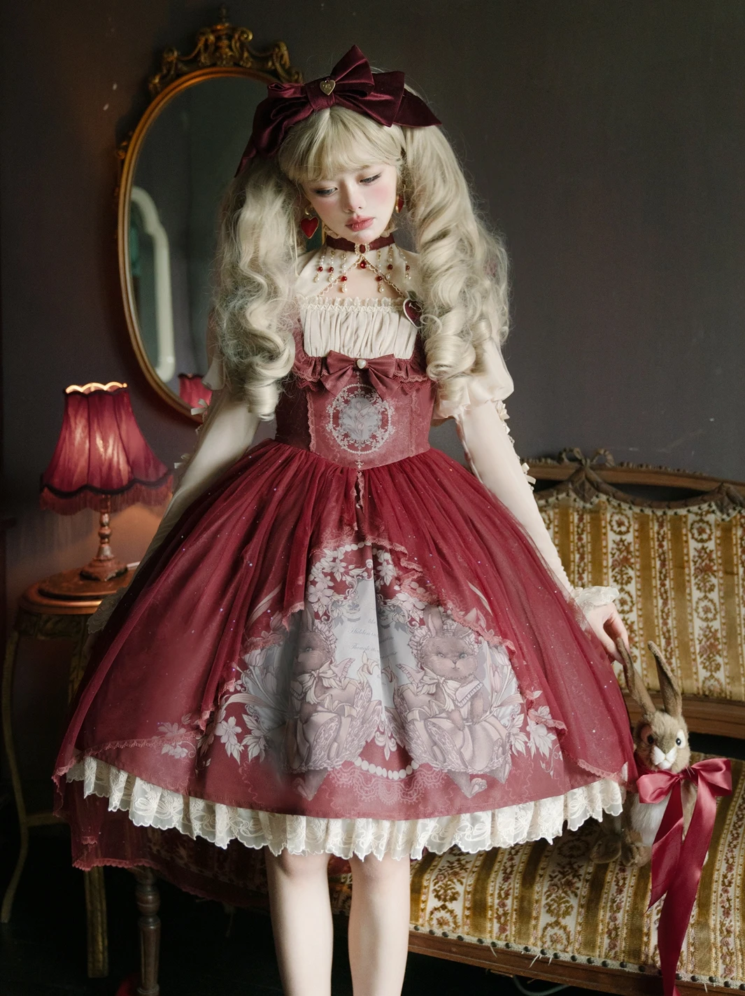 Lolita Cute Sweet Girl Dress Suit Red Lolita Dress Lolita Dress