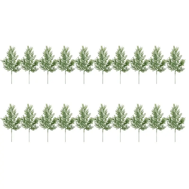 

AA94-20PCS Artificial Green Cypress Tree Leaf Pine Needle Leaves Branch Christmas Wedding Home Office Hotel Decoration