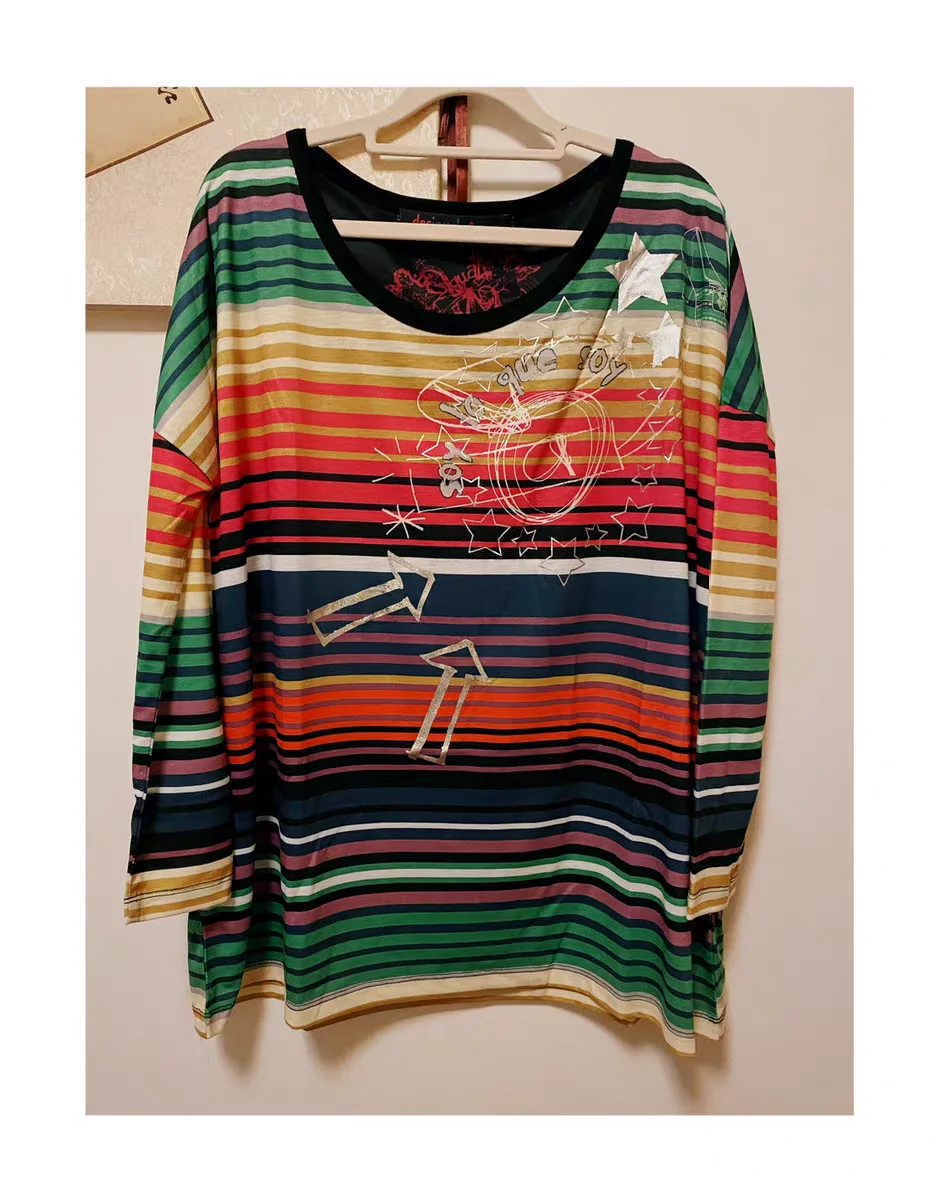Foreign trade original single Spanish new printed round neck loose shirt