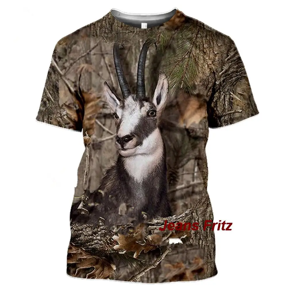 2023 Camouflage hunting animals wild boar 3D T-shirt summer leisure men's T-shirt fashion street  pullover short sleeve jacket image 5
