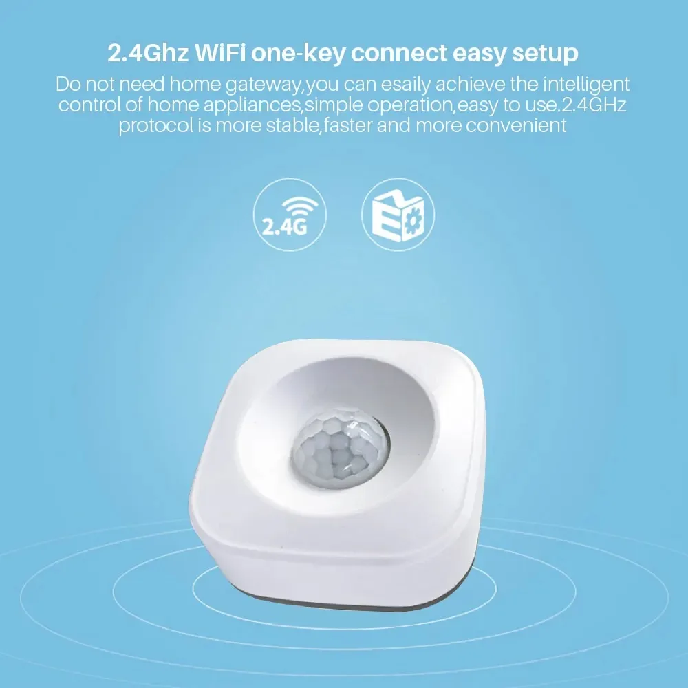 Tuya-Sensor de movimiento PIR inteligente WIFI, Detector de movimiento, aplicación Smart Life, sistema inalámbrico de automatización del hogar a