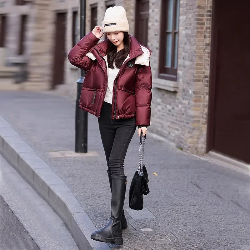 Color Contrast Down Padded Jacket Female Shortage of Money Wintertime New Style in Vogue Fashionable Little Fellow Coat Warm