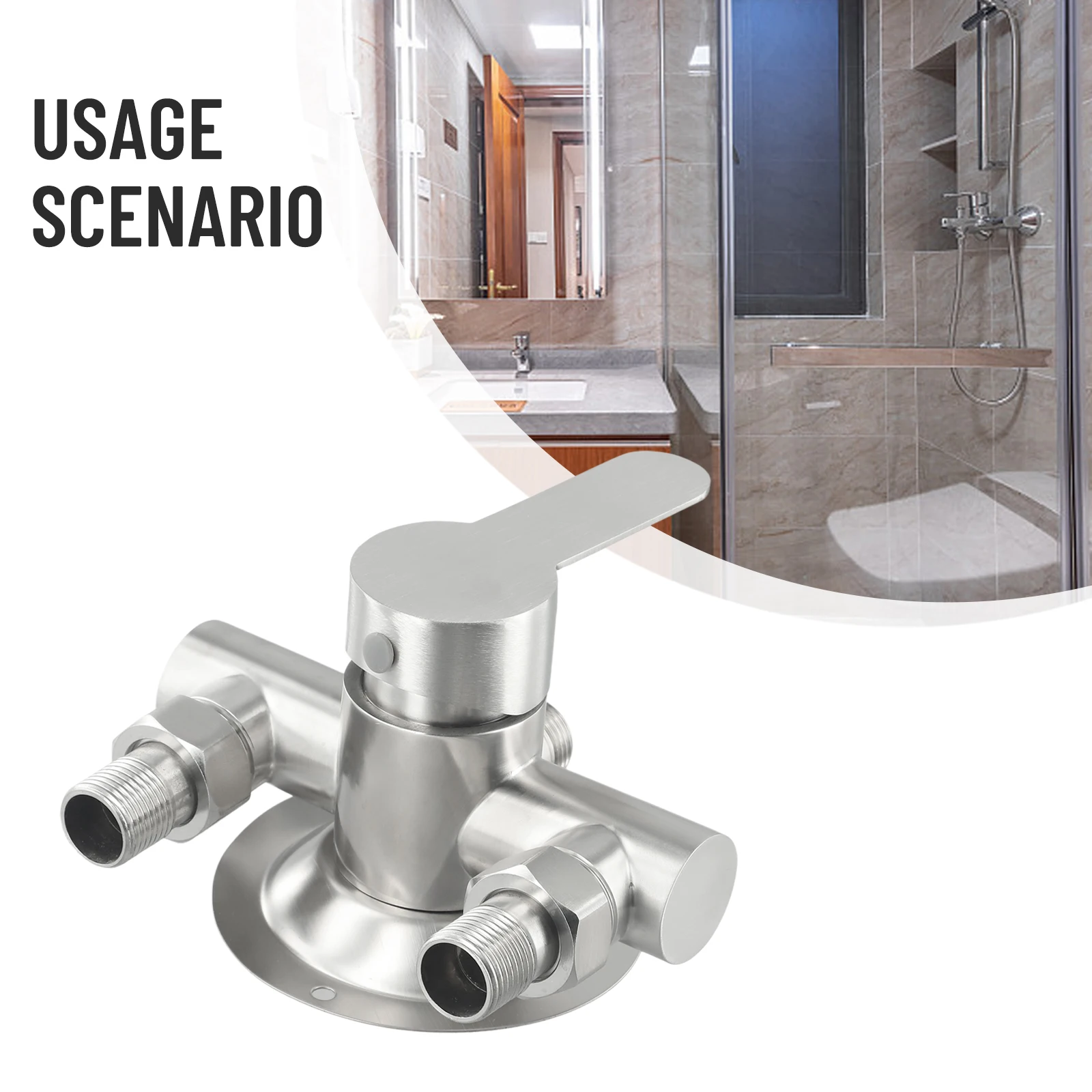 

Shower Faucet Stainless Steel Shower Faucet for Most Shower Equipment with Ceramic Spool and Rubber Sealing Ring