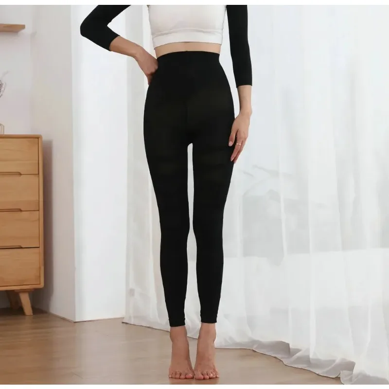 Leggings amincissants taille haute pour femmes, grande taille 3XL, pantalons à pression sans couture, jambes fines élastiques, Compression abdominale serrée