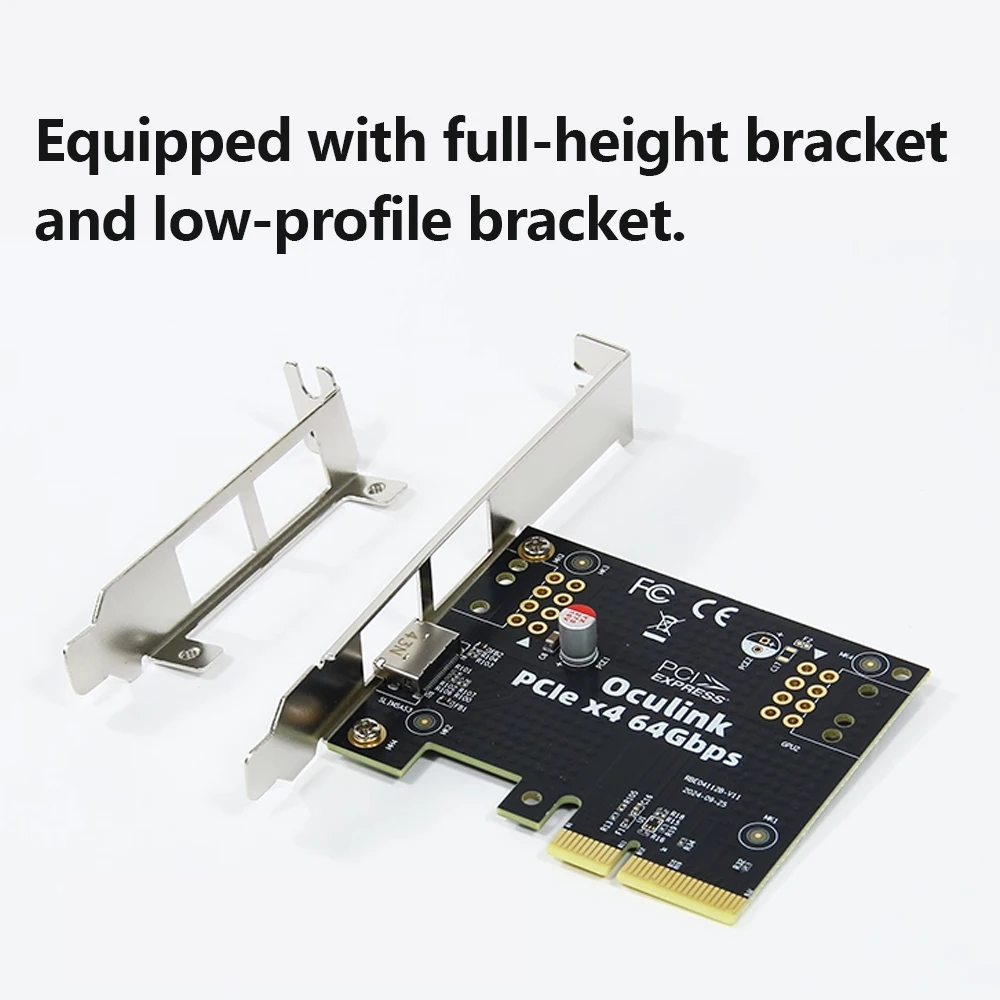 ADT PCIe X4 To Oculink Rear-Facing Adapter Card with Full-height and Low-profile Bracket 64Gbps Brand-new Upgrade PCI EXPRESS