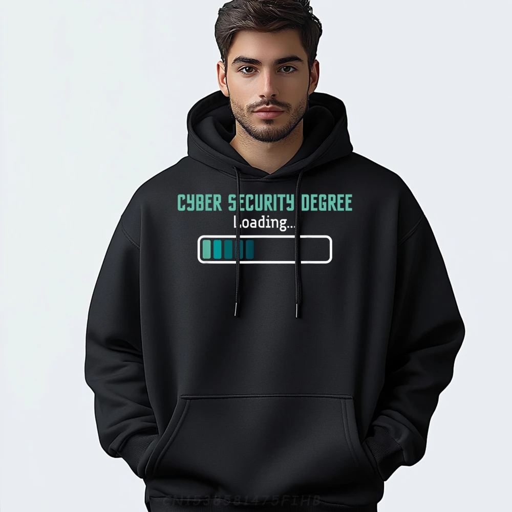 Cyber Security Degree Loading Computer Programmer Hacker Black Graphic Sweatshirts Long Sleeve Tee