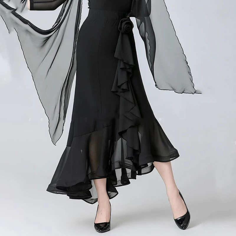 2024 Elegant Ballroom Dance Skirts for Women Performance Modern Flamenco Waltz Standard Clothes