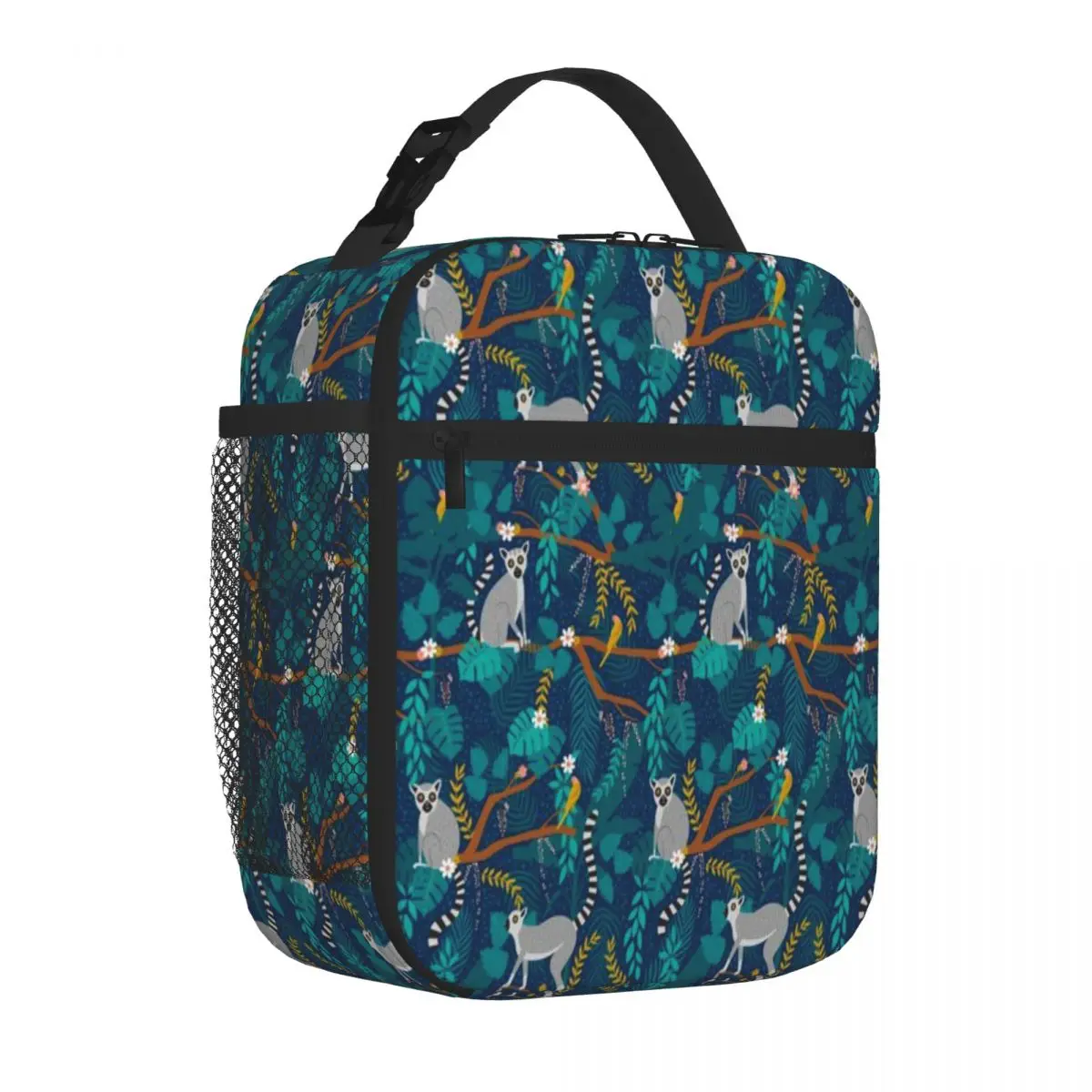 Gran oferta: Bolsa de preparación de comidas con estampado de lemurios en una selva azul, bolsa de almacenamiento de alimentos para recién nacidos, bolsa de transporte de alimentos