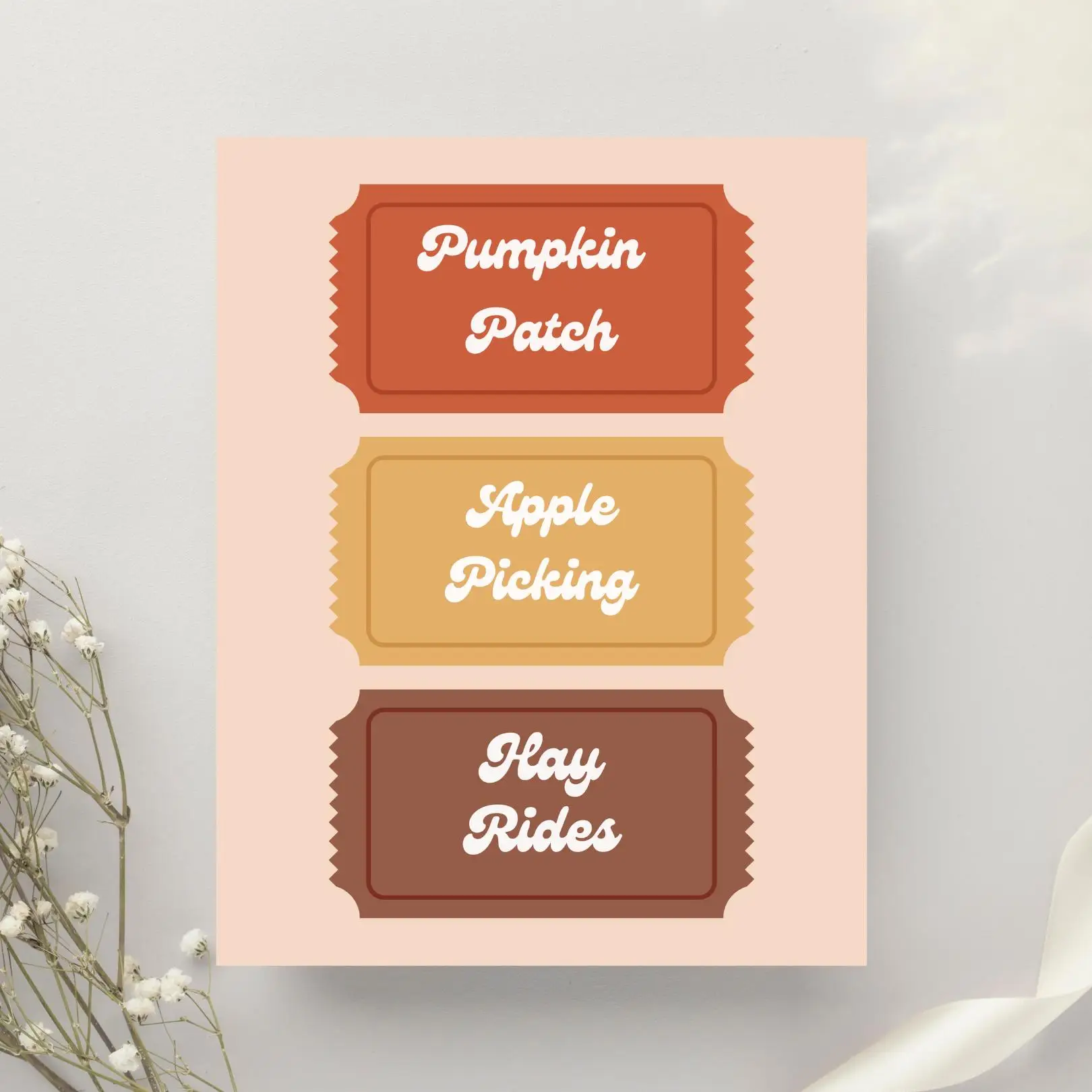 Fall Wall Art Bundle  Autumn Prints Poster Pumpkin Leaves  Apple Gingham Decor Cozy October & Fall Quotes Print Poster Gift