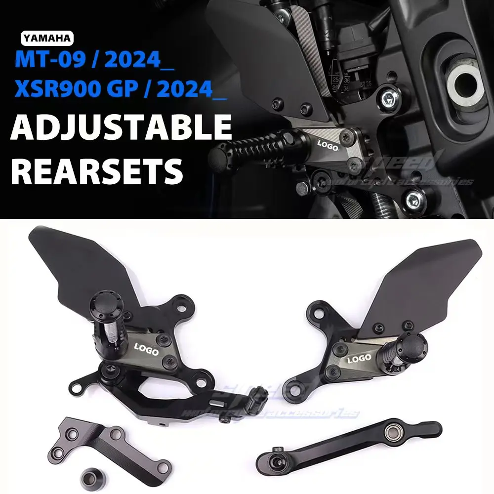 Pedane Regolabili MT-09 per Moto YAMAHA MT09 2024 2025 - Set Posteriore Regolabile