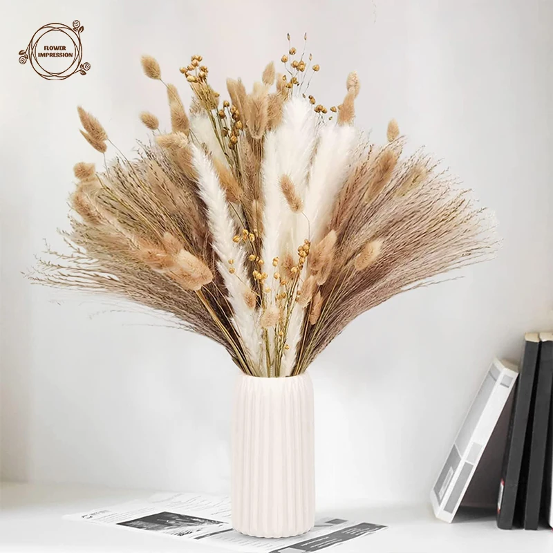 

Natural Pampas Bouquet Dried Flowers Decor Home Wedding Table Accessories Christmas Party Supplies Boho Decor Artificial Plants