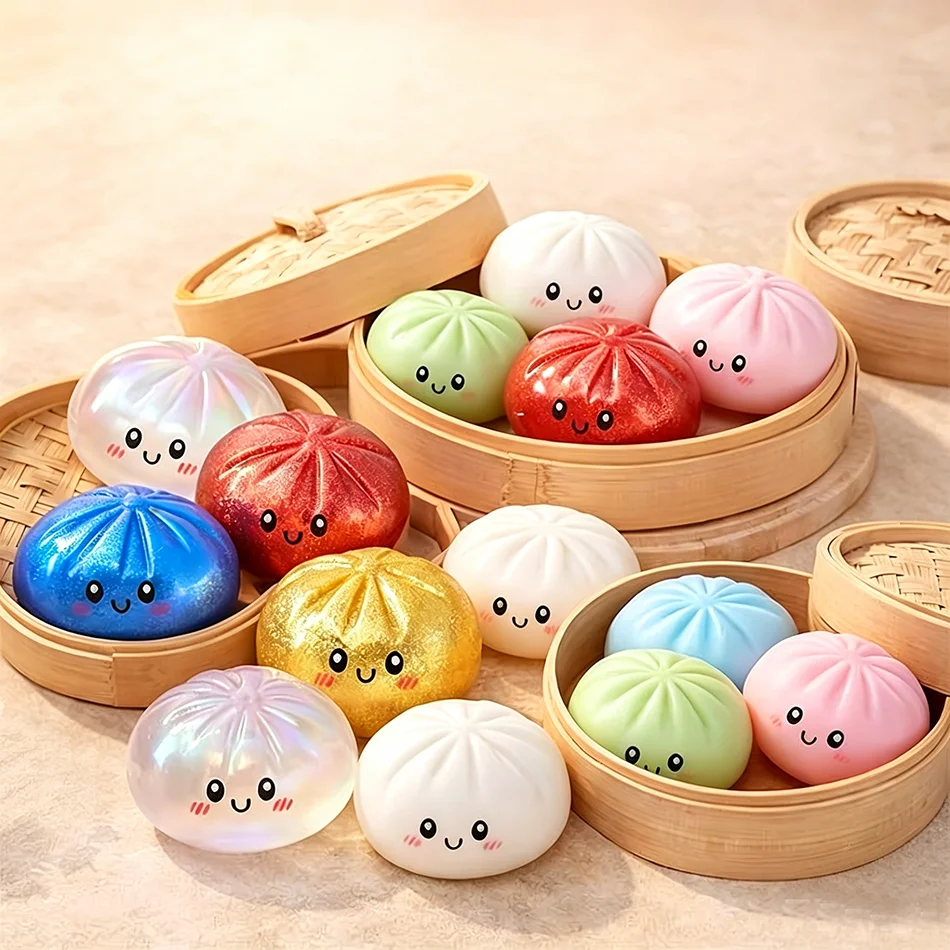 Hot Colorful Flash Dumpling Pressure Ball Slow Rebound Soft Pinch Decompression Office Home Decorat Children Adult Birthday Gift