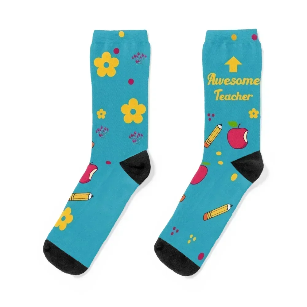 Women's Awesome Teacher Socks funny sock fashionable luxury halloween Socks Girl Men's