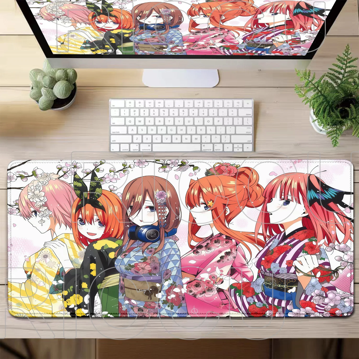 HD Office XXL The Quintessential Quintuplets Mauspad, Tischset, Computer-Gamer-Mauspad, Teppich, Anime-Mädchen, Tastatur, PC-Schreibtischunterlage – Detail 1