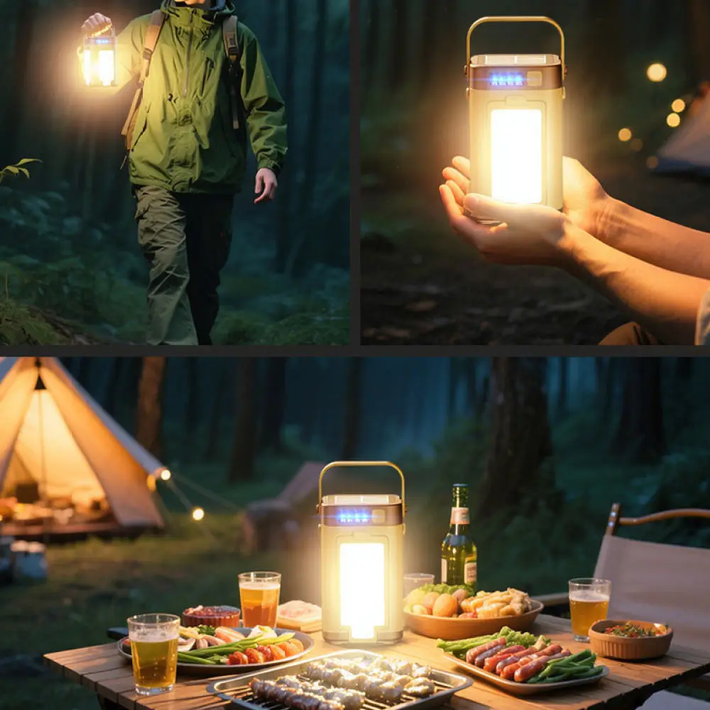 Outdoor Solar Led Lantern Foldable Camping Light Portable Emergency Lamp Hiking Tent Lighting Rechargeable Torch