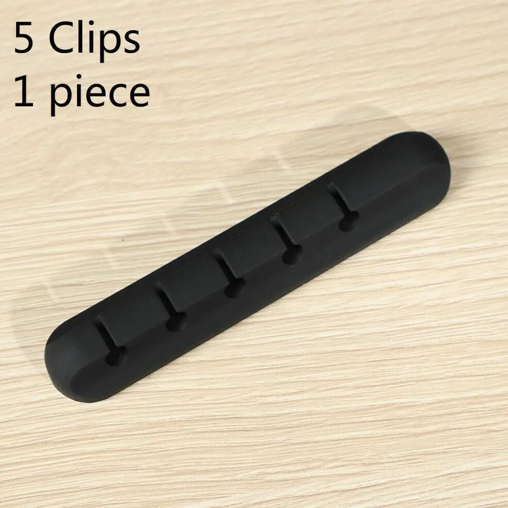 Cable Organizer Management Wire Holder Silicone Black Cable Clips Organizer Desk Winder Clip Cable Management