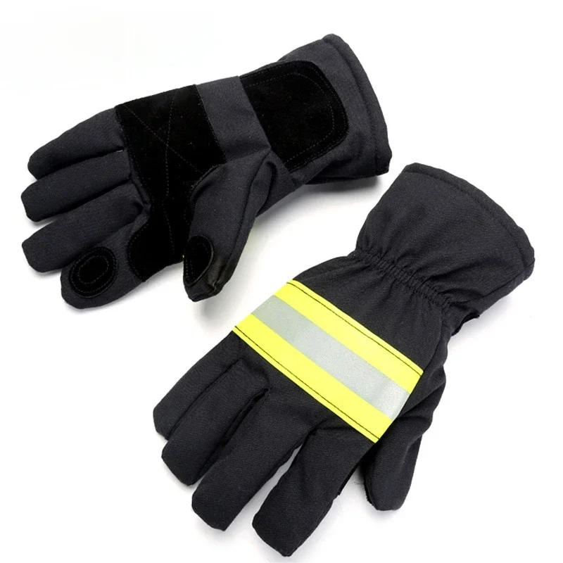 Wear-Resistance Non-slip Thicken Safety Gloves Fire Proof Gloves 3M Reflective Strap Fire Resistant Gloves for Firefighter