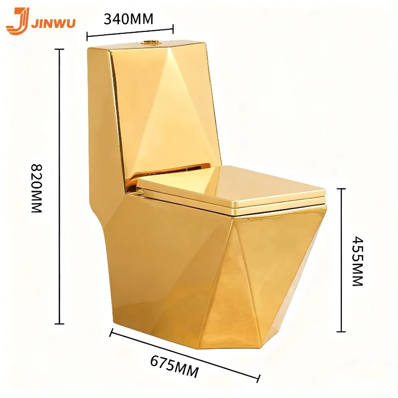 Diamond gold toilet electroplated ceramic super vortex water-saving luxury toilet color toilet