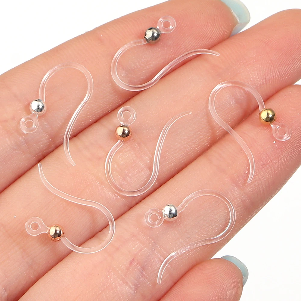 20pcs 14x18mm Transparent Resin Earring Hooks For Jewelry Making With Beads Ear Hook Base Setting DIY Accessories Wholesale - view 5