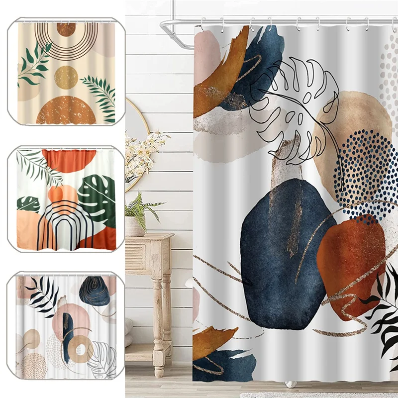 A47F-シャワーカーテン防水生地自由奔放に生きるバスカーテンホームバスルームカーテンフックアクセサリー