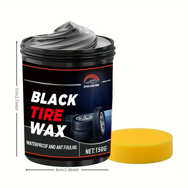 Cera brillante para neumáticos, protección UV y revestimiento impermeable, restaura el acabado en negro oscuro, evita grietas y protege el brillo de neumáticos.