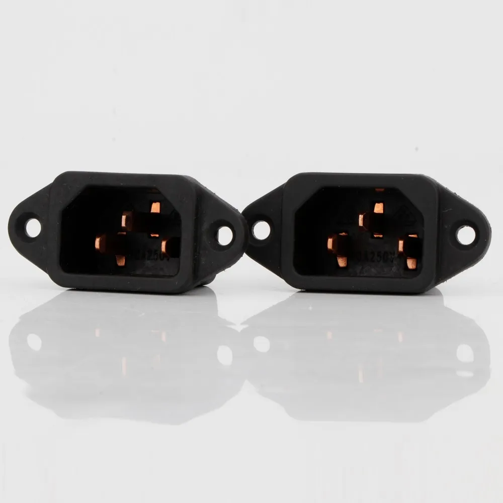 High Quality Pure Copper AC 250V 10A IEC 320 C14 Panel Mount Plug Adapter Power Connector Socket