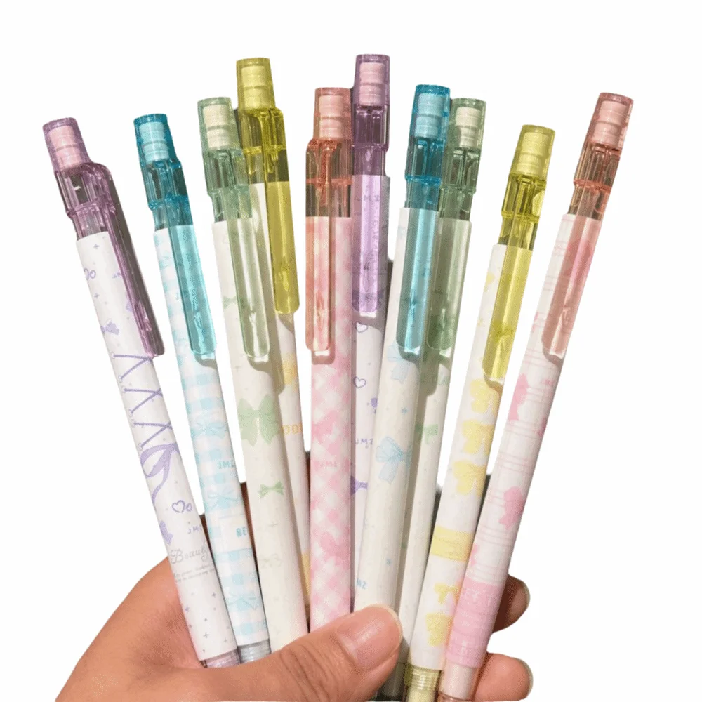 4PCS/Set Cute Bow Series Mechanical Pencil No-Sharpen with Eraser Top Automatic Pencils Break-Resistant Writing Pencils Students