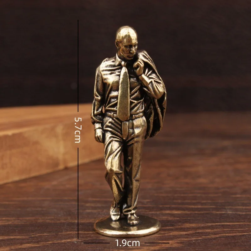 Brass President Sculpture Retro Handsome Man Characters Miniatures Figurines Desktop Ornaments Decorations Crafts Home Decors