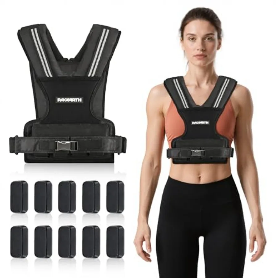 

PACEARTH Adjustable Weighted Vest for Men Woman 20lb 22lb 35lb 44lb Weight-Adjustable Vest with Add-on Iron Blocks for Hardcore