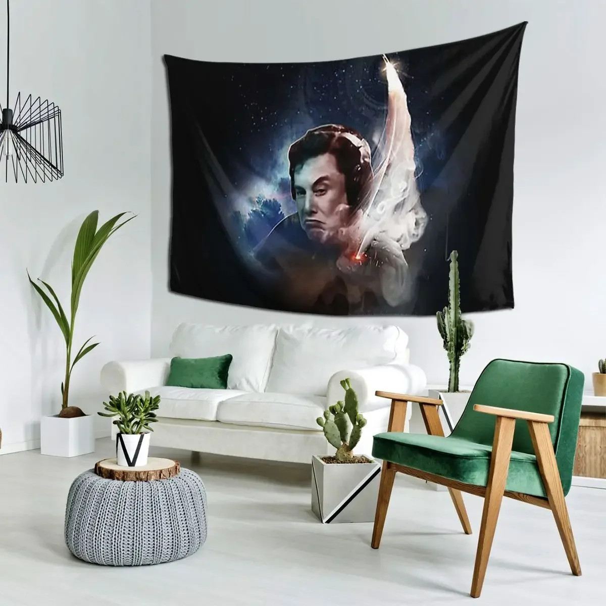 Elon Musk - Blast Off Tapestry Funny Wall Hanging Aesthetic Home Decoration Tapestries for Living Room Bedroom Dorm Room