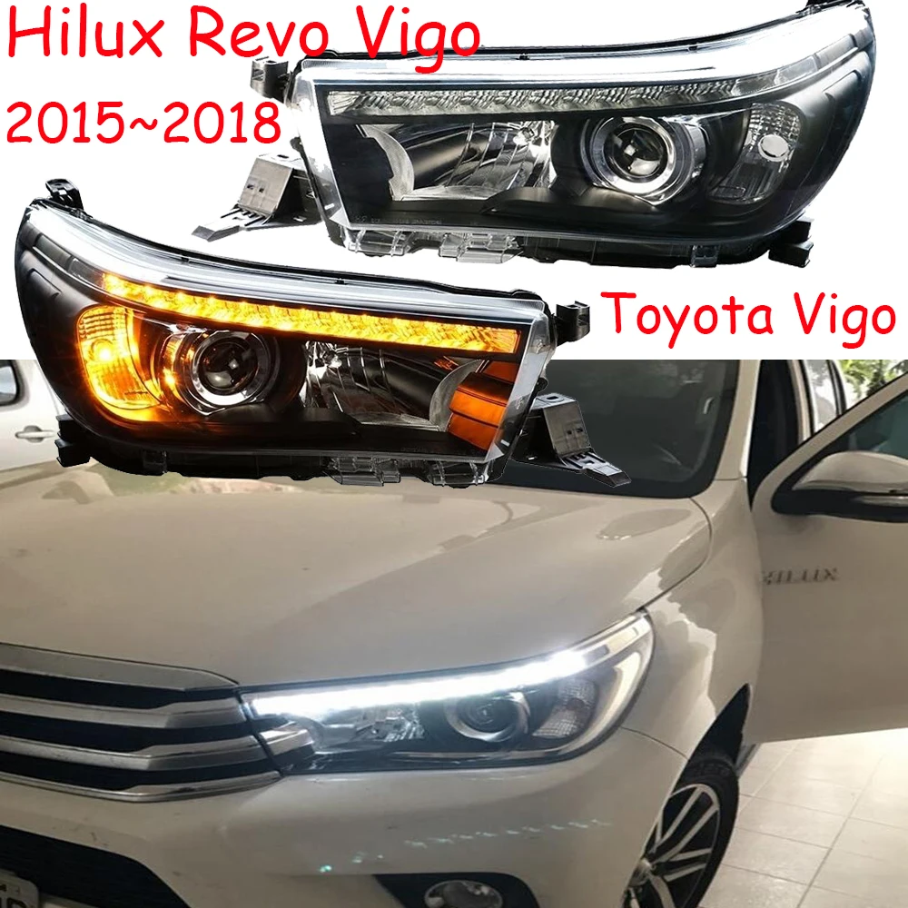 

2pcs Car Styling for Hilux Headlights 2015 2016 2017 2018year Hilux Revo Vigo Headlight DRL Bi Xenon Lens High Low Beam Parking