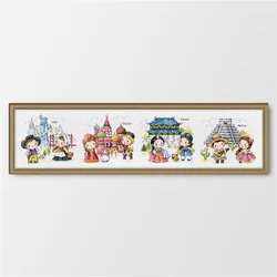 G140 Stich kit punto croce pacchetti artigianali tessuto di cotone filo interdentale contato nuovi disegni ricamo ad ago punto croce