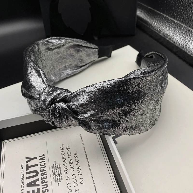 European and American style silver hair clip headband for women's fashion, high skull top, adult hair tie headband