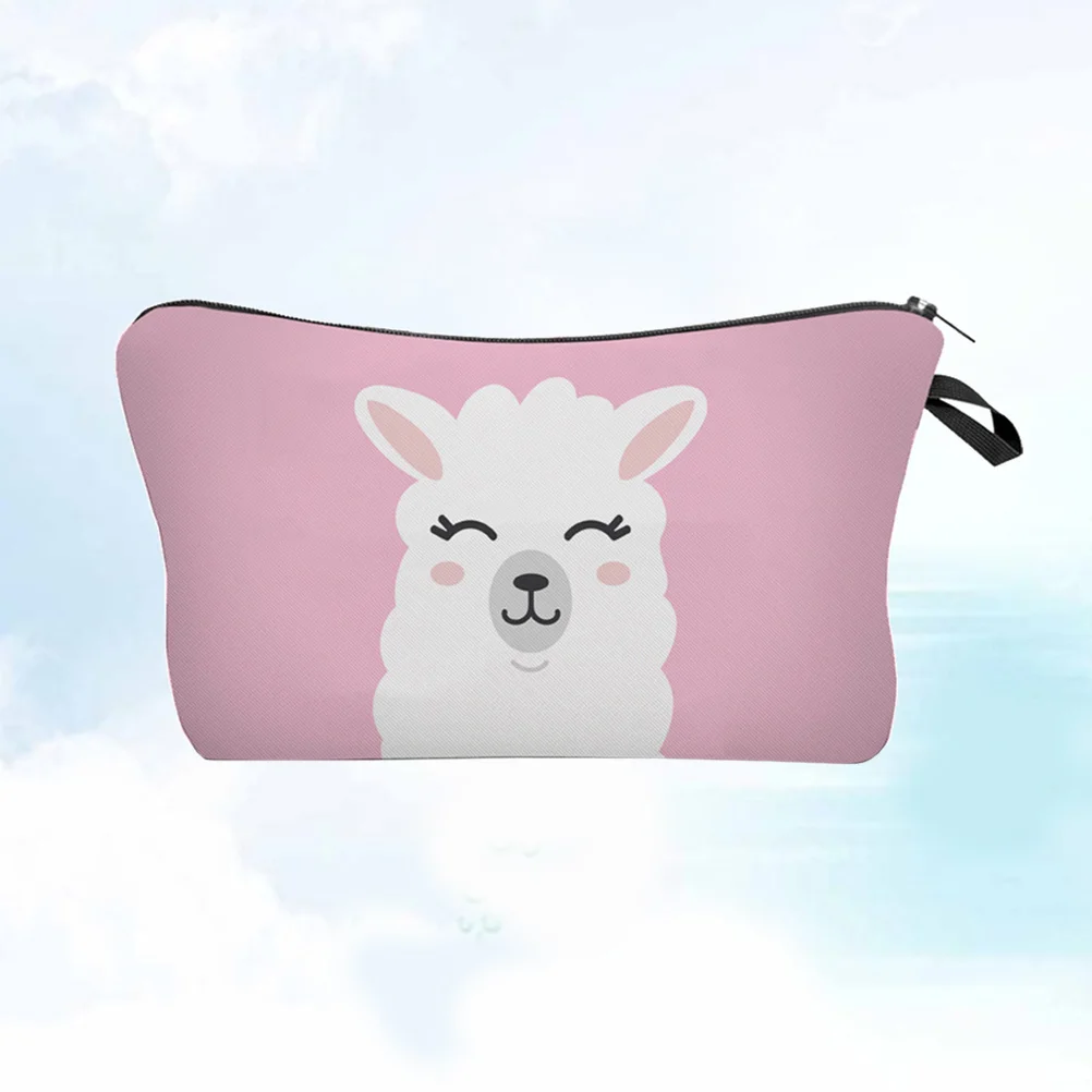 

1pc Wash Bag Printed Makeup Pouch Large Capacity Zipper Organizer For Women Girls Travel Alpaca Pattern