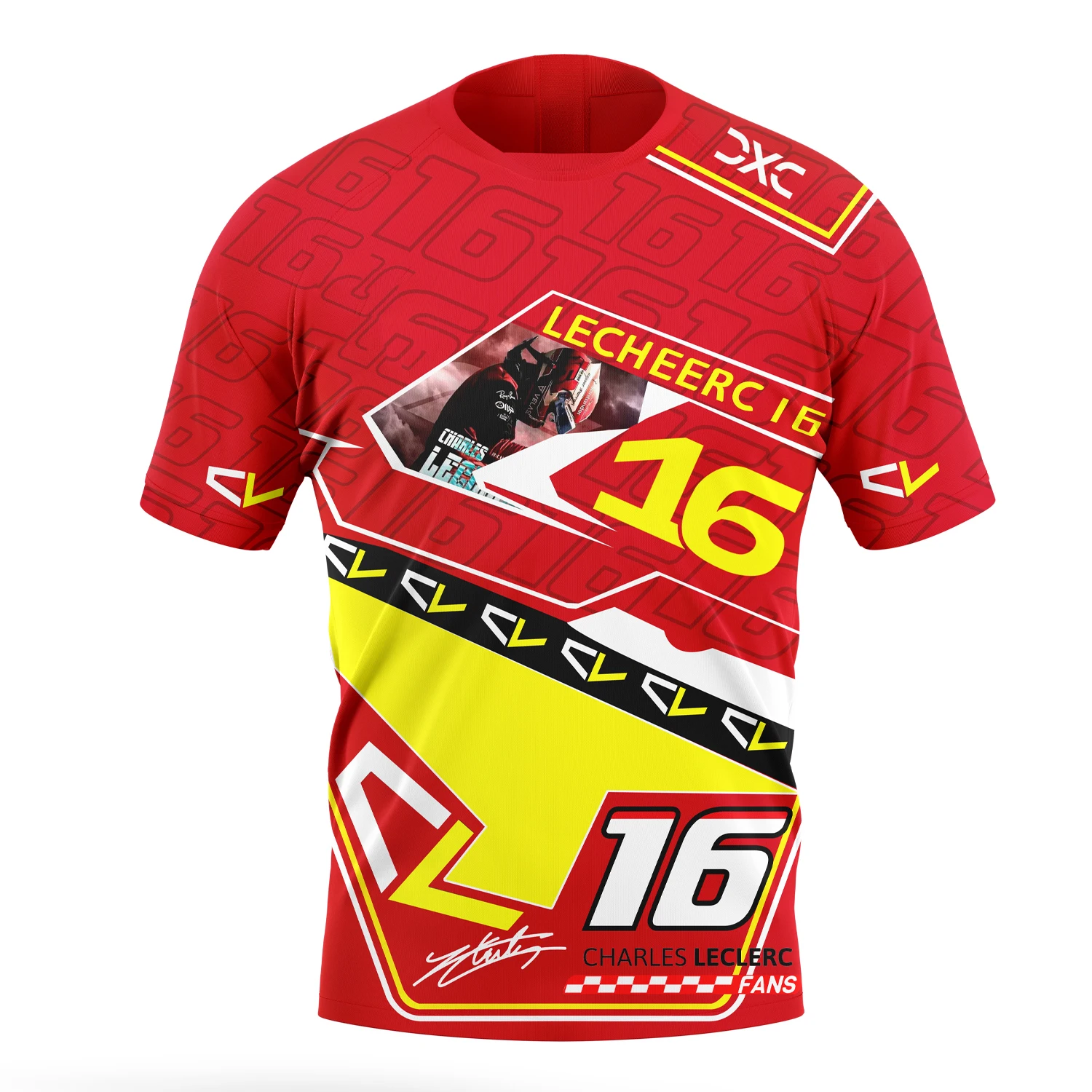 2425 new racing competition, driver number 44 Lewis fan red summer men's T-shirt casual sports short sleeved shirt