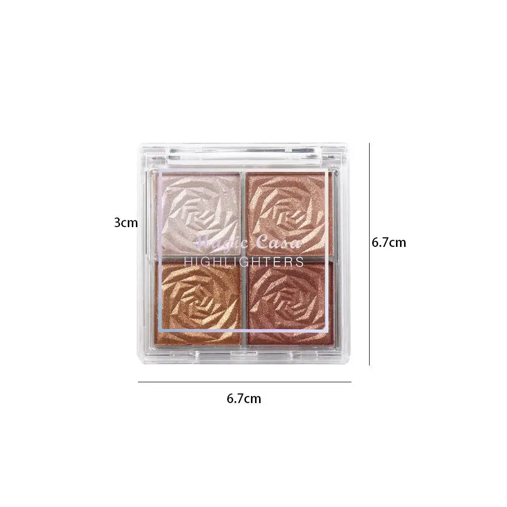 3D cara bronceador rubor cosméticos sombra de ojos paleta de maquillaje brillo resaltador paleta herramienta de maquillaje diamante resaltar polvo