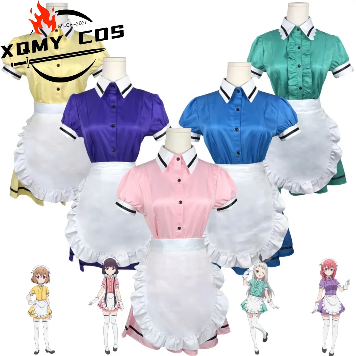 

XQAnime Blend·S Sakuranomiya Maika Kanzaki Hideri Hoshikawa Mafuyu Hinata Kaho Amano Miu Косплей Костюм Милая горничная Платье Костюм