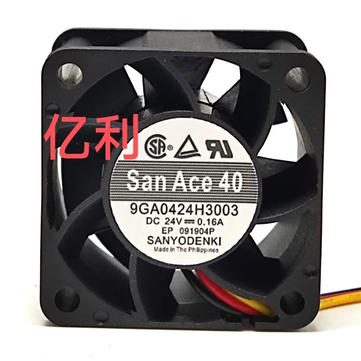 

SANYO DENKI 9GA0424H3003 DC 24V 0.16A 40x40x28mm 3-Wire Server Cooling Fan