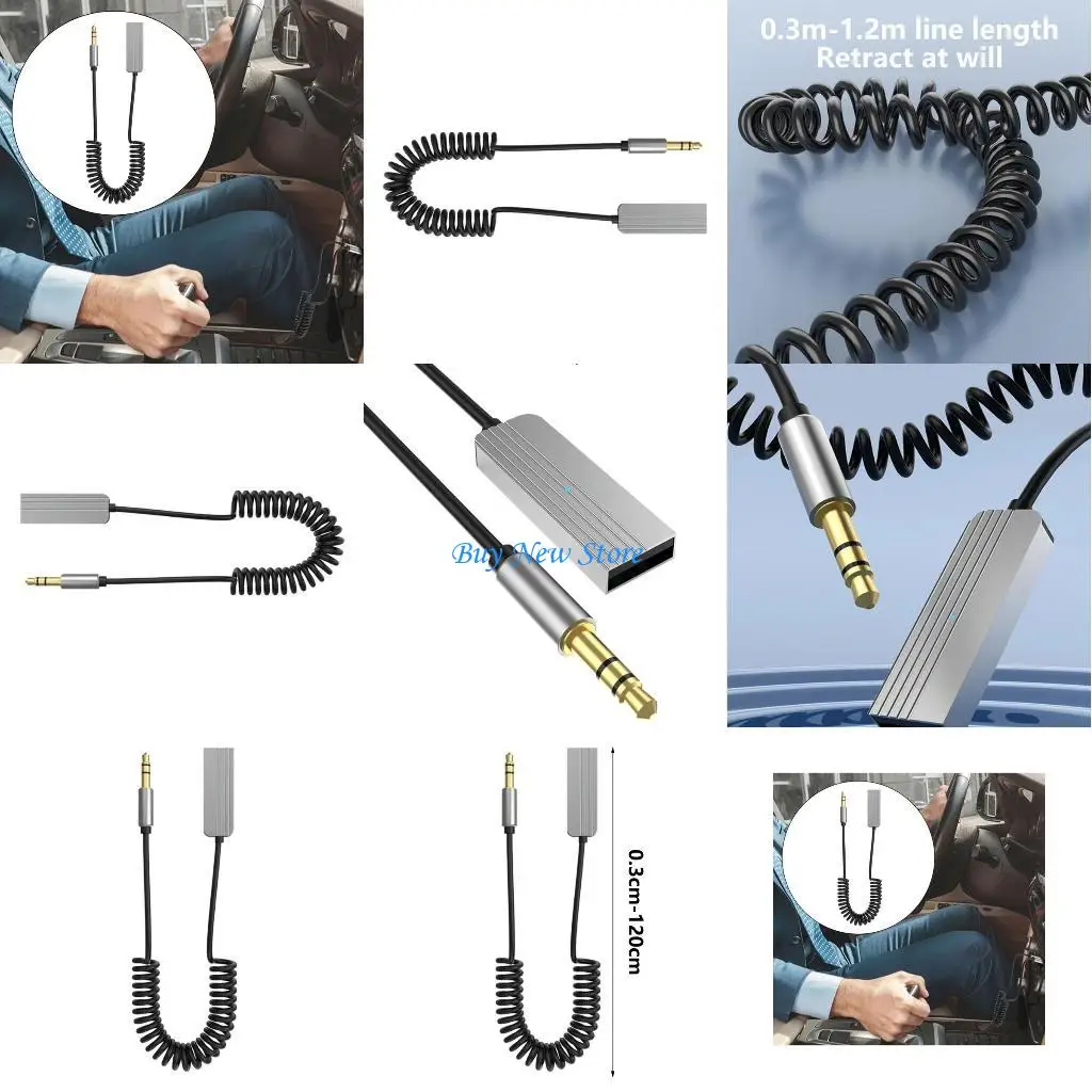 

20CE USB to 3.5mm Receiver Bluetooth-compatible 5.2 3.5mm Adapter for Enhances Auditory in Car and Home Speakers