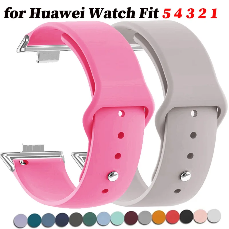 Pulseira Esportiva para Huawei Watch Fit5 4 3, Bracelete de Silicone para Huawei Watch Fit2 1, Correia para Smartwatch