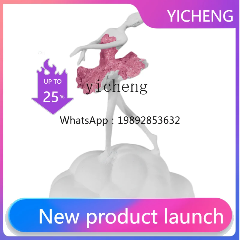 

LYY Sandstone Crafts Girl Ballet Figure Sculpture Ornament Living Room Decoration