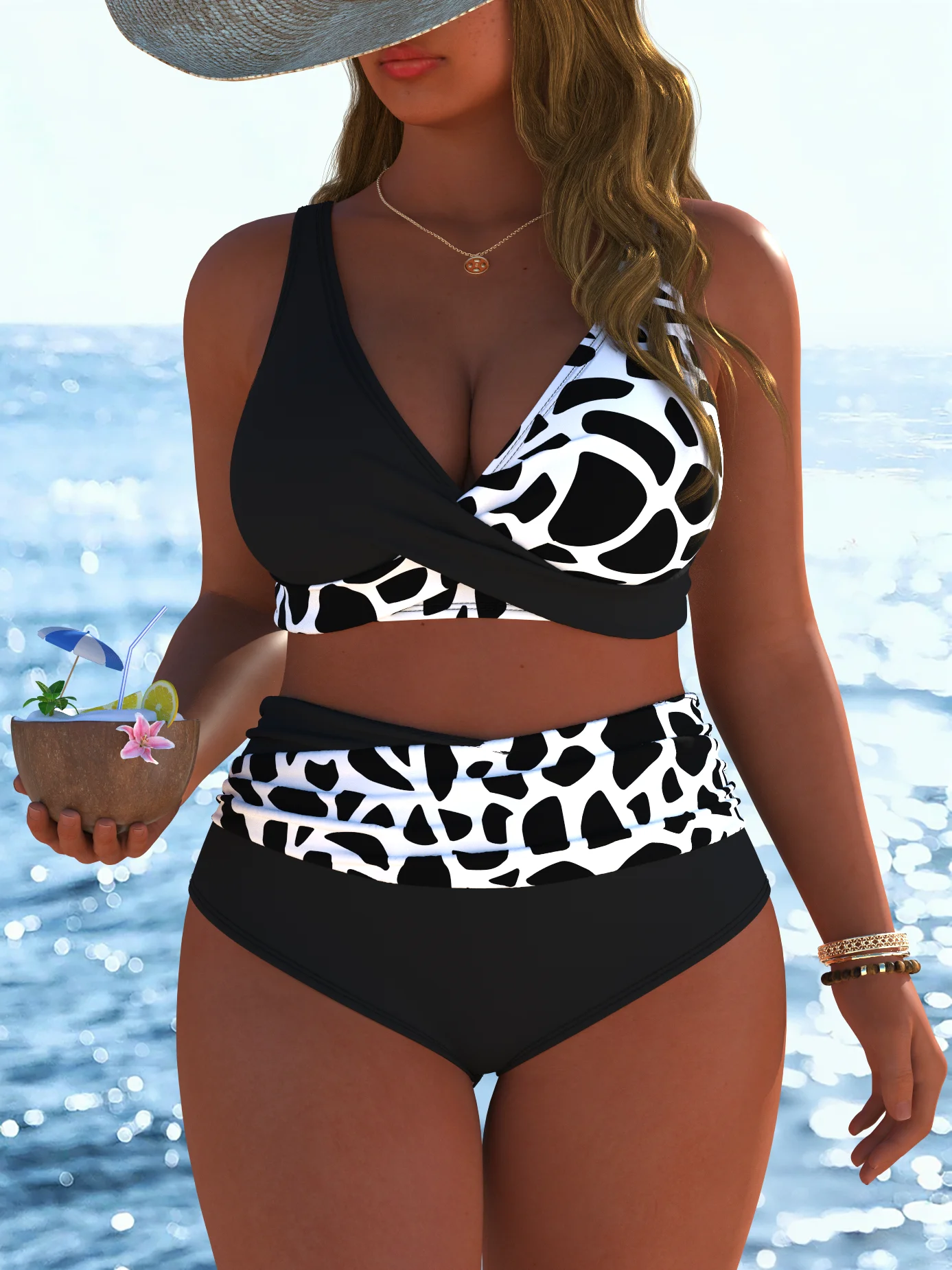 New Arrival Women Swimwear Sexy Luxury Two Piece Bikini Trendy Plus Size Swim Dress, Beach Outfits for Summer Vacation & Travel image 3