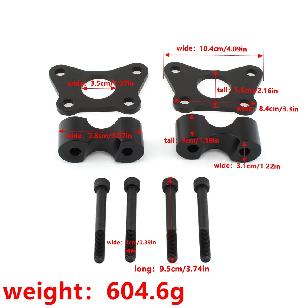 New Motorcycle Black Handlebar Riser Extension Kit For Can-Am Spyder RT RTs F3 F3s Adjust 1 1/8" Backward 1 3/8" Upward