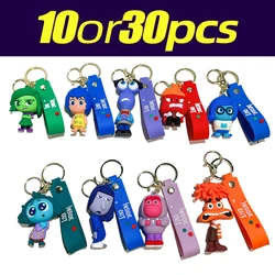 30PCS Set wholesale Inside Out keychain Plush Cartoon Character keychain Pendant Personality Creative Glue Doll Small Pendant