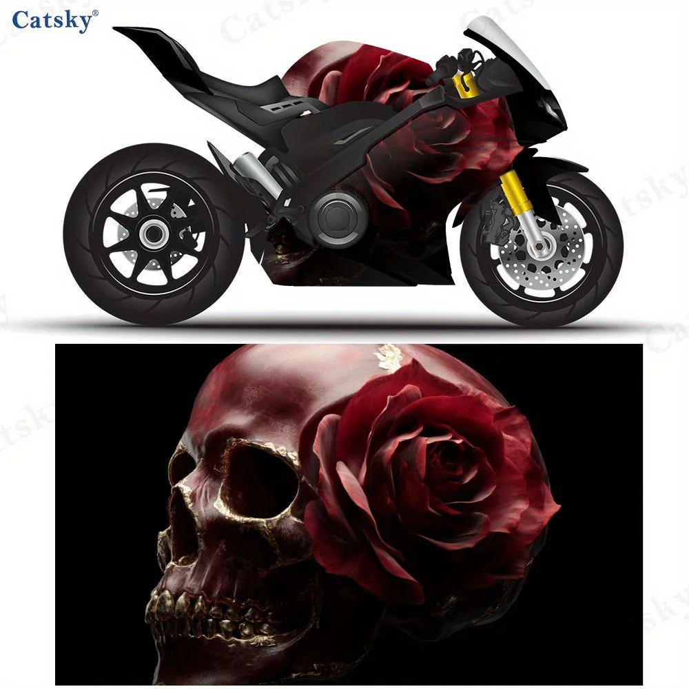 

Mystic Skull with Rose Motorcycle films PVC films for motorcycle customization durable adhesive stickers