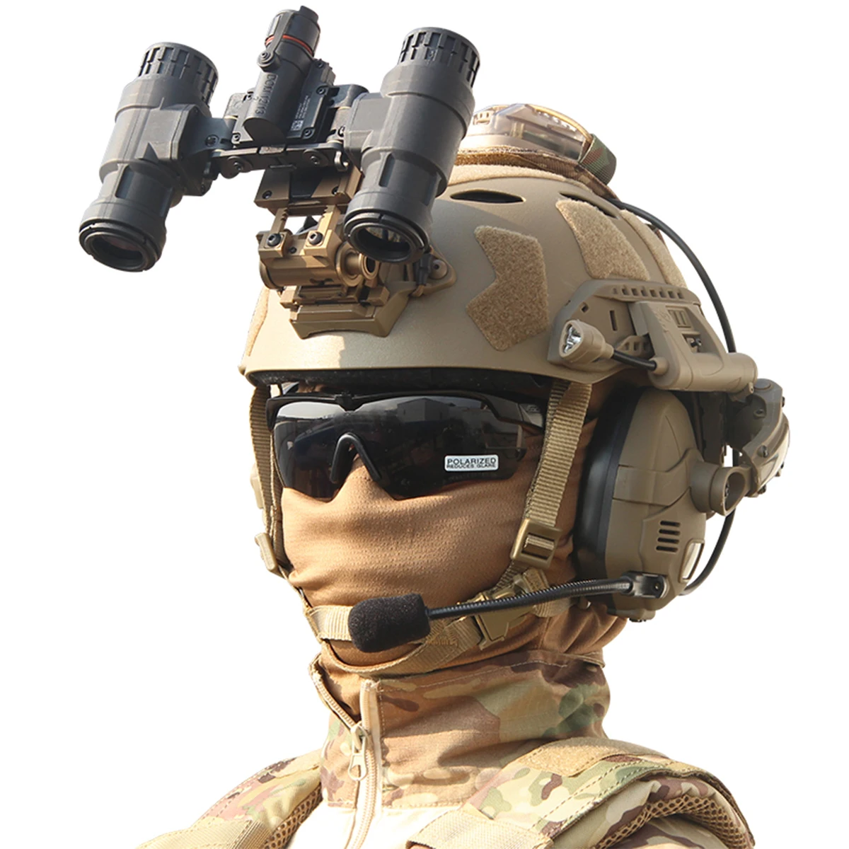 FAST Tactical Helmet Set Comes with Sound Pickup & Noise Reduction Headphones & Night Vision Goggle Models & NAVG Mount Etc.