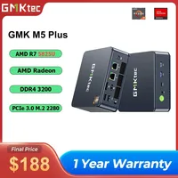 GMKtec-Mini PC de bureau M5 Plus AMD R7 5825U, 8 cœurs, 16 fils, 16 Go, 32 Go DDR4, 512 Go, 1 To SSD, P1, 11 Pro